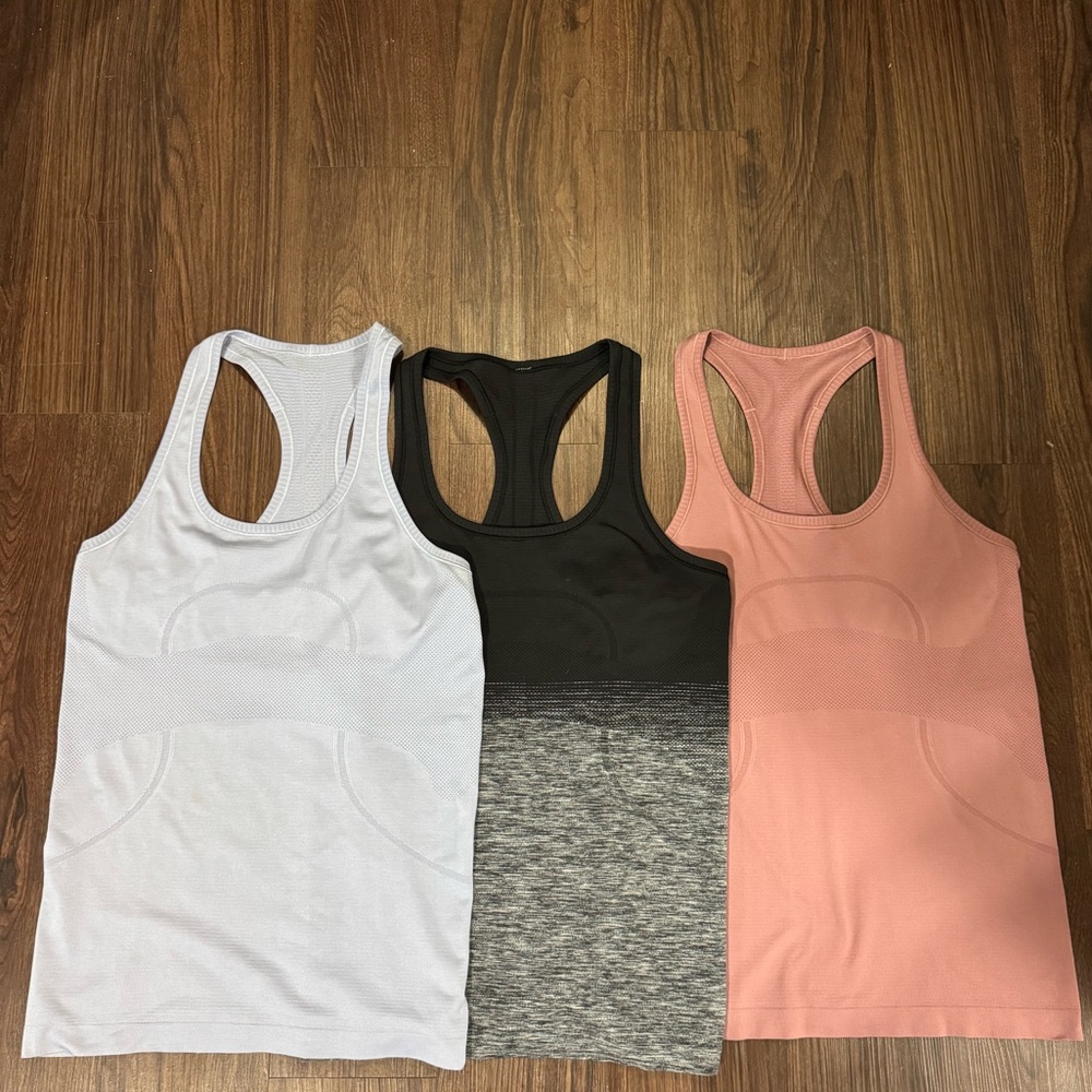 Lot of 3 Lululemon Swiftly Tech Racerback Tank Tops size 10